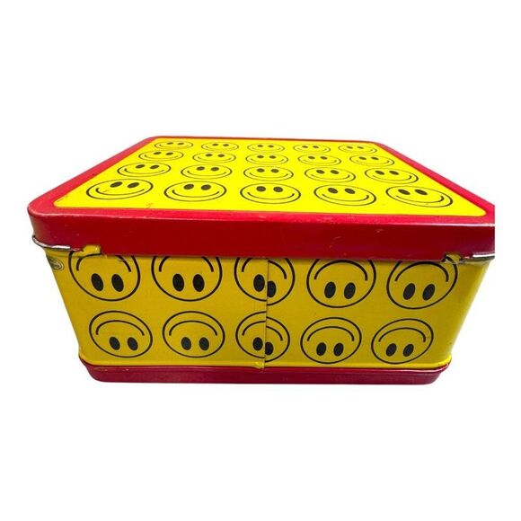Vintage Yellow Red Smiley Face Metal G Whiz Lunchbox With Matching Thermos READ - Picture 7 of 15